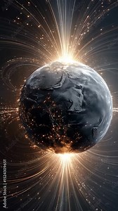 4K Magnetic Field Arcs – Pole-to-Pole Energy Visualization Around Earth | Science Concept Series