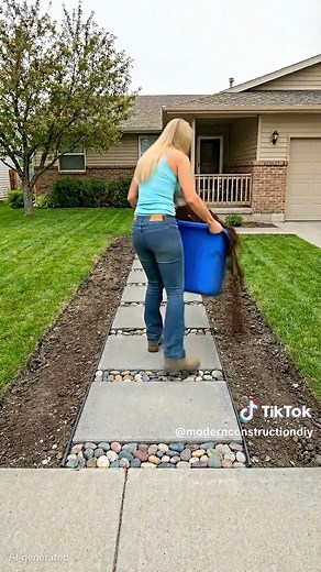 Empty Grass to Beautiful Garden Path Transformation