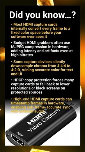 Hidden truths about HDMI video capture devices and signal processing limits