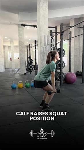Calf raises squat position