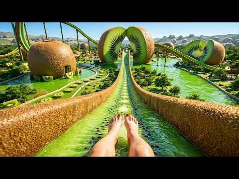Satisfying AI ASMR Magical Waterslide – Surreal Slides of Many Materials (Part 40)