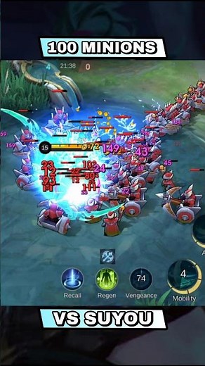 SUYOU NO BUILD VS 100 MINIONS #mlbb #shorts #suyou