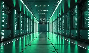 Futuristic Green Tunnel with Vivid Lights, Perfect for VJ Loops and Digital Art Backgrounds