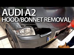 How to open the hood in Audi A2 (service, maintenance)