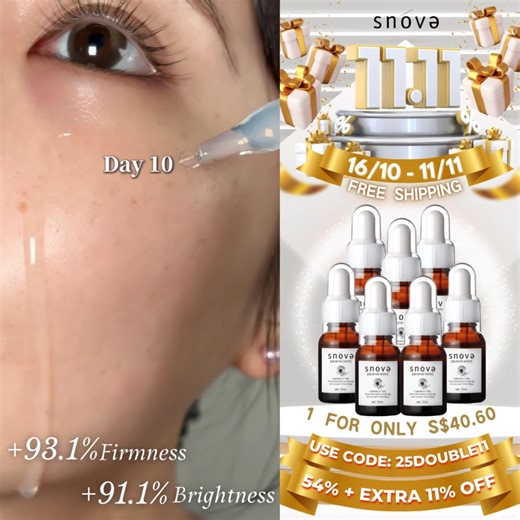 ⚡Year’s biggest sale starts now⚡ Don’t miss it  https://lihi.cc/0oWqi  11.11 Grand Sale  Use code [25Double11] for an extra 11% OFF! ✨ Experience the secret behind timeless Japanese beauty, SNOVA, Japan’s No.1 Anti-Aging Brand. With 20 years of expert anti-aging science and multiple Monde Selection Awards, our Placenta Extract Serum helps firm, brighten, and deeply rejuvenate mature skin. #snovasingapore #antigingserum #plazientalextrait | SNOVA-Singapore | Facebook