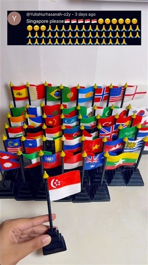 Drawing a Singapore Flag on a 3D Printed Model. #flag #art #diy #flagart #3d #singapore #country