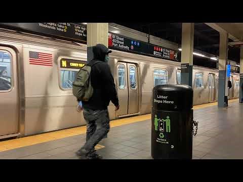 NYC Subway - N, Q, R and W trains at 42nd Street - Times Square station, New York City