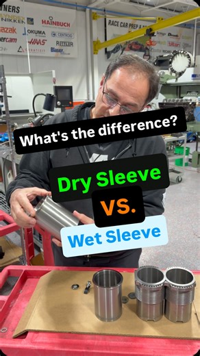 ///Minute Monday: today, the Professor @vacbmw breaks down the difference between dry and wet sleeves for our engine building options. Either choice is carefully measured, machined, and installed in-house and on-site by our qualified technicians! 🦾 Most of our sleeving jobs are done with dry, flanged sleeves. In these applications, the inserts are pressed into the carefully machined counterbores, and the original coolant passages remain intact and functional for ease and cost effectiveness. ⚙️ 