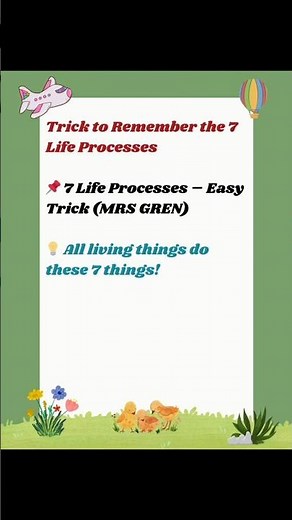 Trick to Remember 7 Life Processes | MRS GREN | Ann's Learning Hub