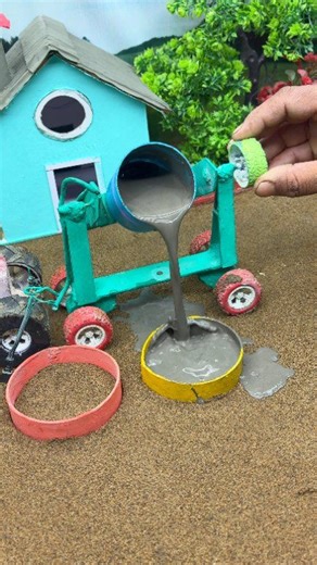 DIY Mini Tractor Cement Mixer | Amazing Small Construction 🚜⚙️ Amazing DIY mini tractor construction with working cement mixer machine 😍 This small handmade tractor is used for cement mixing and concrete block making in a village-style mini construction setup. Very satisfying construction process, perfect for tractor lovers, DIY fans, and mini machine videos. Watch till end & feel the real construction vibe! 💪🔥 👍 Like | 🔁 Share | ❤️ Follow for more DIY construction reels #DIYTractor #MiniT