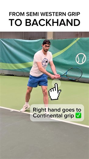 From Forehand Semi Western Grip to Continental: two handed backhand (Tennis Tip) #tennis #shorts