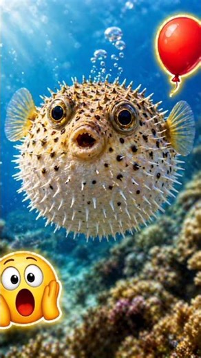 “Nature ka living balloon – Pufferfish! 🎈🐡”