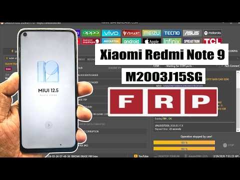 Xiaomi Redmi Note 9 - M2003J15SG FRP Bypass Unlock Tool