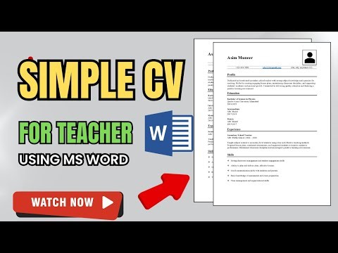 How to Create a Simple CV Format for Teachers Using MS Word in 2026!