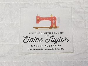 Custom Quilt Label, Personalised Quilt Label, Printed Quilt Label, Quilt Labels for Gifts, Organic Cotton, Sewing Machine, Vintage Sewing - Etsy Australia