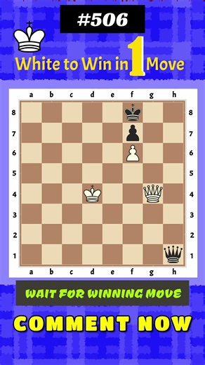 Mate in 1 Move: #506 Spot The Winning Move, #chess #shorts #trending #matein #tactics #beginner #win