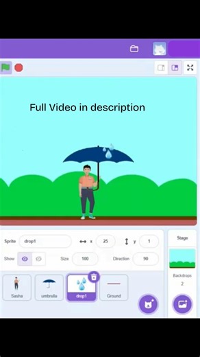 Scratch-Rain Animation Part 1 #scratchanimation #codingforkids #scratchprogramming #schoolproject
