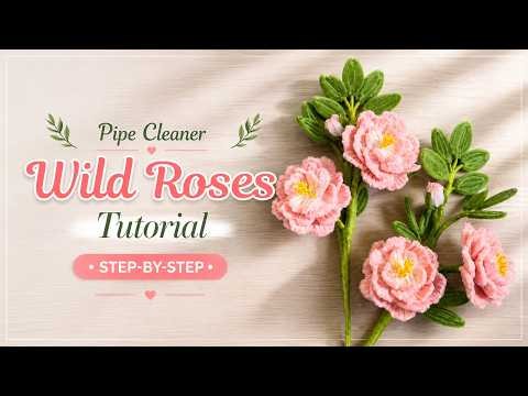 How to Make a Pipe Cleaner Wild Rose 🌹 | Easy Step-by-Step Flower Tutorial