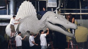 Tons of clay! Sculpting process of the full sized, T-rex killer Spinosaurus at Stan Winston Studio. Created for Joe Johnston's Jurassic Park III (2001). | Stan Winston School of Character Arts