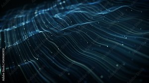 Abstract Swirling And Flowing Lines Background/ 4k animation of an abstract wallpaper technology background with waving powerful light stroke patterns rendered using ambient occlusion and depth of fie