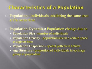 Characteristics of a Population - SlideServe
