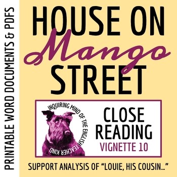 House on Mango Street Close Reading Analysis Worksheet | Louie, His Cousin...