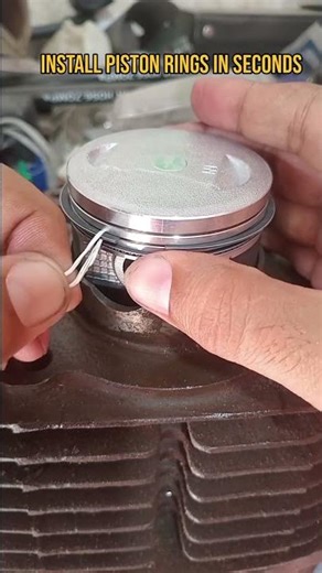Install Piston Rings Easily 🔧 #shorts #mechanic