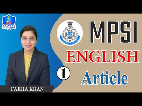 MPSI 2021 | ENGLISH | ARTICLE | LEC - 1 | FARHA MA'AM