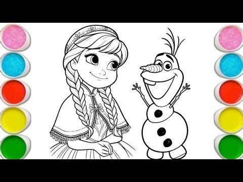 How to Color Baby Elsa with Snowman ❄️️, Easy Frozen Coloring for Kids. Elsa drawing for kids.#kids