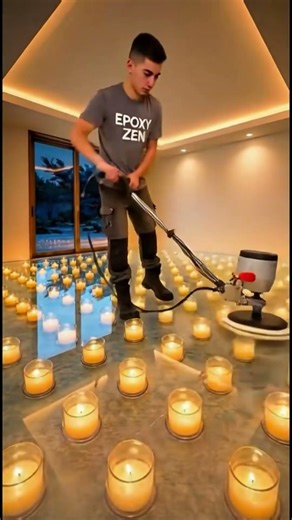 This Epoxy Floor Technique Is Actually Genius 🤯 #diy #homeimprovement #trending