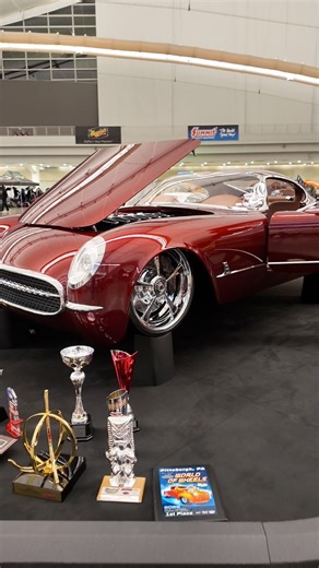 “TWELVE AIR” 1953 Chevrolet Corvette “Corvair Concept” powered by a V12 LS engine and sitting on a custom chassis at The 2026 Pittsburgh Autorama - World of Wheels - Cavalcade of Customs • Built by Kindigit #sickcarsandtrucks #customcars #worldofwheels | SICK Cars and Trucks