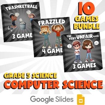 10 No Prep Science Games Bundle A - Computer Science - Grade 5 Review Activity