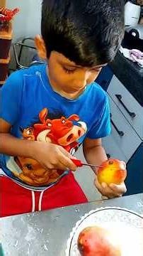 7-Year-Old Makes Mango Ice Cream with Just 3 Ingredients🥭🍦#icecream #summeractivitiesforkids #summer