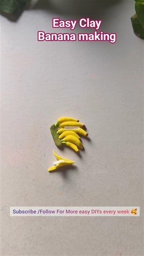 Easy Clay Banana 🍌 | DIY Mini Fruit Craft #shorts