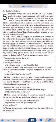 Revelation 5 NIV The Scroll and the Lamb