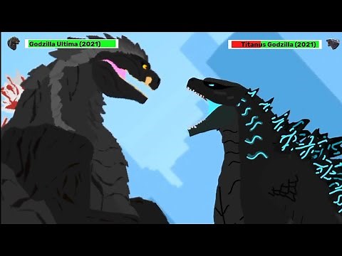 [DC2] Titanus Godzilla 2021 vs Godzilla Ultima 2021 | ANIMATION with healthbars