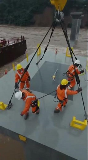 Bridge Pier Hits Riverbed and Suddenly Tilts Over | Intense Near-Collapse Moment
