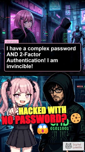 Digital Lowlife | NeetSec 🕵️ on Instagram: ""I have 2-Factor Authentication (2FA), so I can't be hacked." WRONG. Hackers don't always attack the front door (Password). They steal your "Session Cookie." Neet-kun explains "Session Hijacking" using a Club Wristband analogy. 1. When you log in, the server gives you a "Cookie" (Wristband). 2. As long as you have this Cookie, you stay logged in without typing your password again. 3. If a hacker steals this Cookie (via malware or bad browser extension