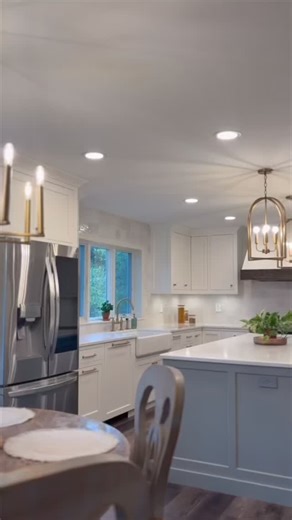 A kitchen made for every moment ✨ This renovation is bright, airy, and full of life! Perfect for cooking, sharing meals with loved ones, and even keeping your furry friends close with a built-in pet bowl nook. Functional, beautiful, and family friendly 🐾 🍳 . . . #MichaelsonHomes #CincinnatiHomes #MilfordOhio #EastSideCincinnati #MidwestHomes #HomeRenovation #KitchenDesign #CustomHomes #MidwestLiving #CincyHomes #OhioHomes #DreamKitchen #HomeInspiration #InteriorDesign #KitchenGoals #Cincinnati