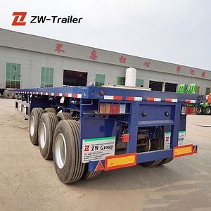 [Hot Item] Heavy-Duty 40FT Flatbed Semi Trailer for Shipping Containers