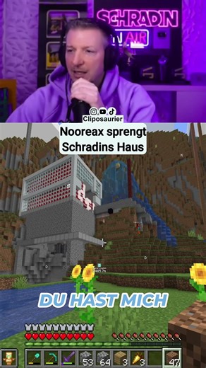 Nooreax sprengt Schradins Haus #schradin #nooreax #trymacs #lustig #fitnacraft #shorts