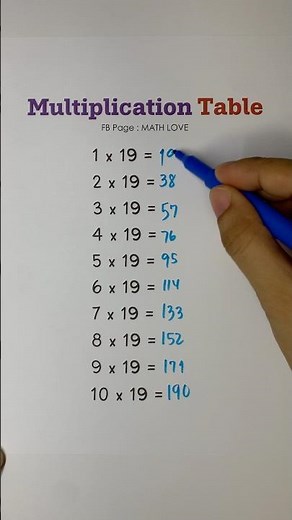 19 Times Table | Multiplication Trick #mathstricks #mathlessons #learnmath