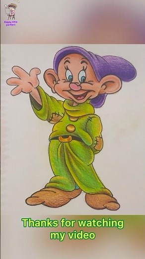 How to Draw Dopey from Snow White with Colored Pencils| Easy Step-by-Step Tutorial for Kids andTeens