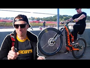 Thanks to his E-Bike, this Pro can do Wheelies...