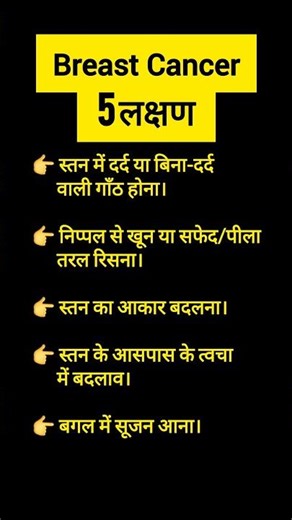 Breast Cancer के 5 Early Symptoms | हर महिला को जानना जरूरी #shorts #symptoms
