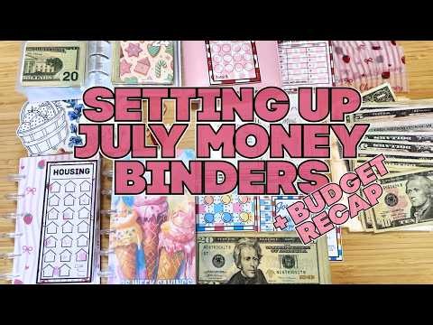 Setting up my July money binders | Cash budgeting $300 and June week 3 budget recap on spending