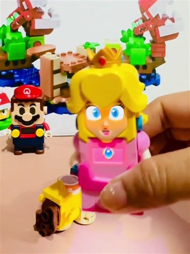 Triple Lego Mario OFF their button and see whats happen #shorts #supermario #funny #toys #asmr b50