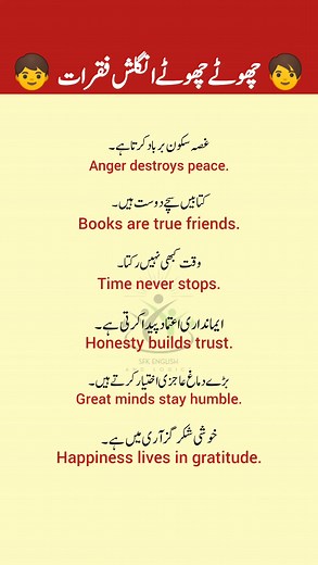 608K views · 5.3K reactions | Short English Sentences with Urdu...