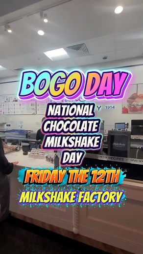 THIS FRIDAY 📣 📣 📣 🍫🥤 NATIONAL CHOCOLATE MILKSHAKE DAY 🥤🍫 This Friday at The Milkshake Factory it’s BUY ONE, GET ONE FREE on chocolate milkshakes! Yes, you heard me right — BOGO chocolate milkshakes. Where will I be? 👉 Double-fisting chocolate milkshakes 😁♥️ Tag your milkshake buddy and let’s go! @themilkshakefactory | FunTampa