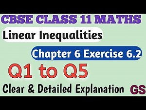 Chapter 6 - Exercise 6.2 (Q1 to Q5) Linear Inequalities - CBSE Class 11 Maths in Tamil - NCERT -GS